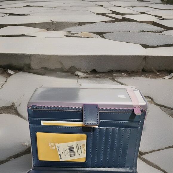 Michael Kors Handbag Jet Set Travel Zip Wallet Ombré Navy Mk Handbag - Picture 5 of 9